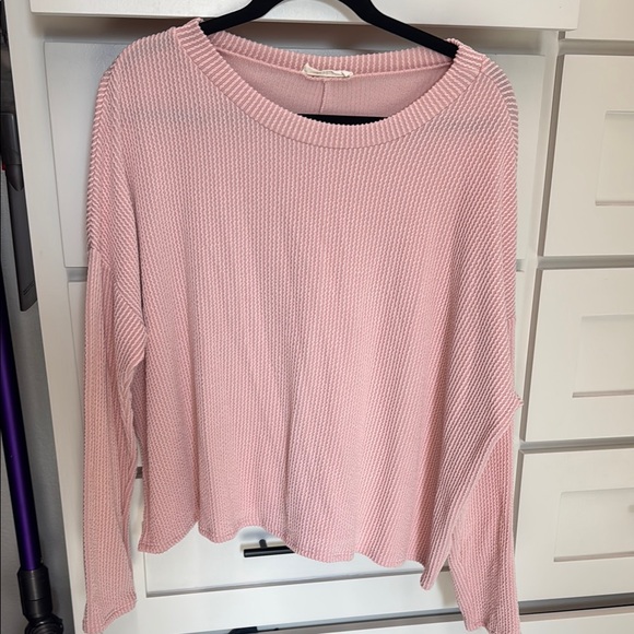 Jolie Tops - Pink Knit Sweater Top